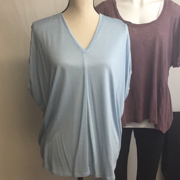 Vince Light Blue Short Dolman Sleeve Tee, S/P - Picture 4 of 10